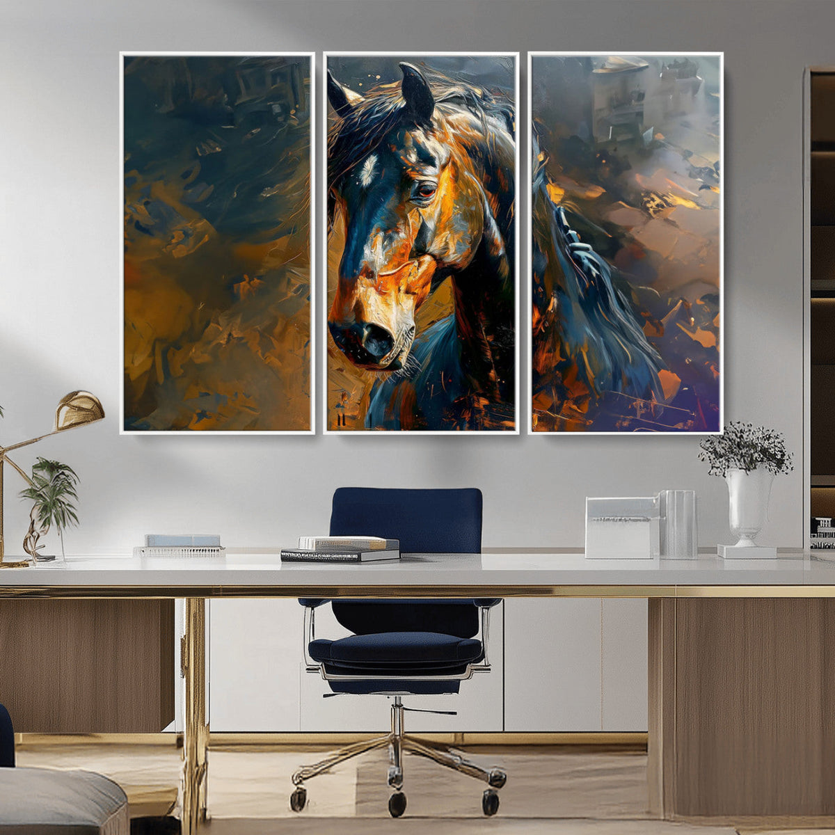 Abstract Horse Wall Art Canvas Print | Farmhouse Wall Decor