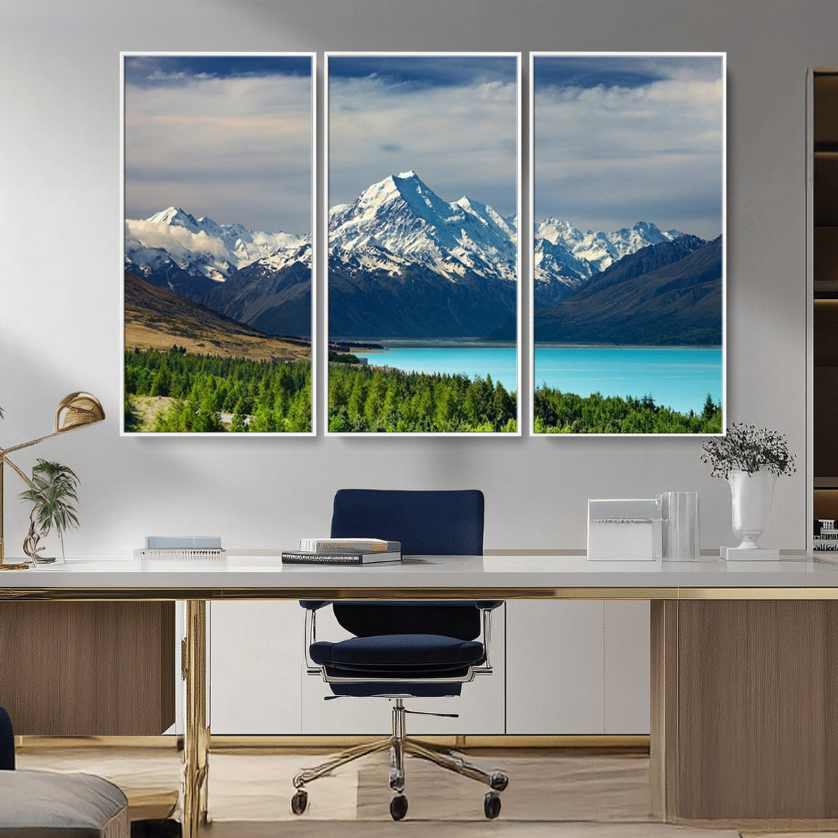 Mount Cook and Lake Pukaki Canvas Wall Art Print – Majestic