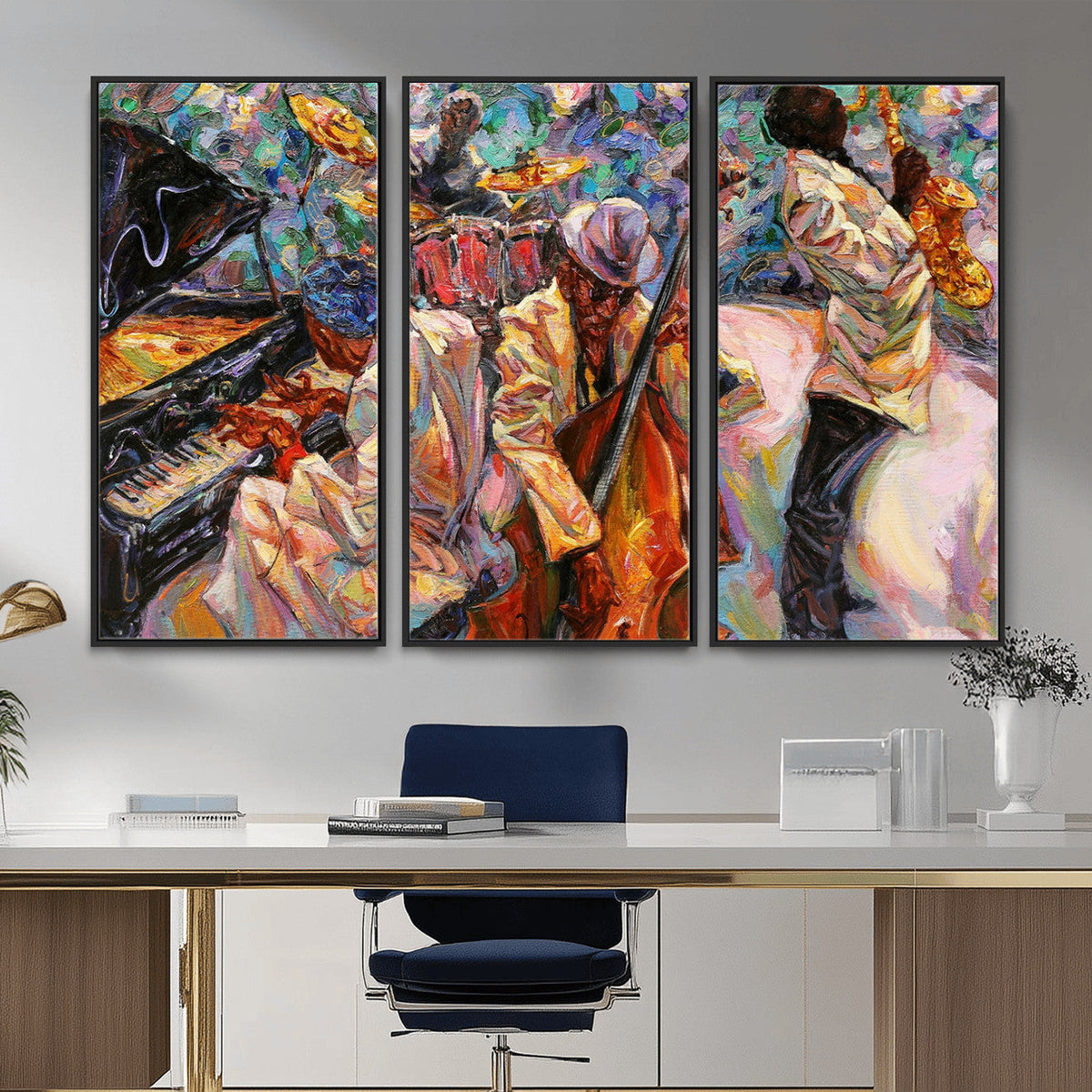 African American Jazz Art Music Abstract Wall Art Painting