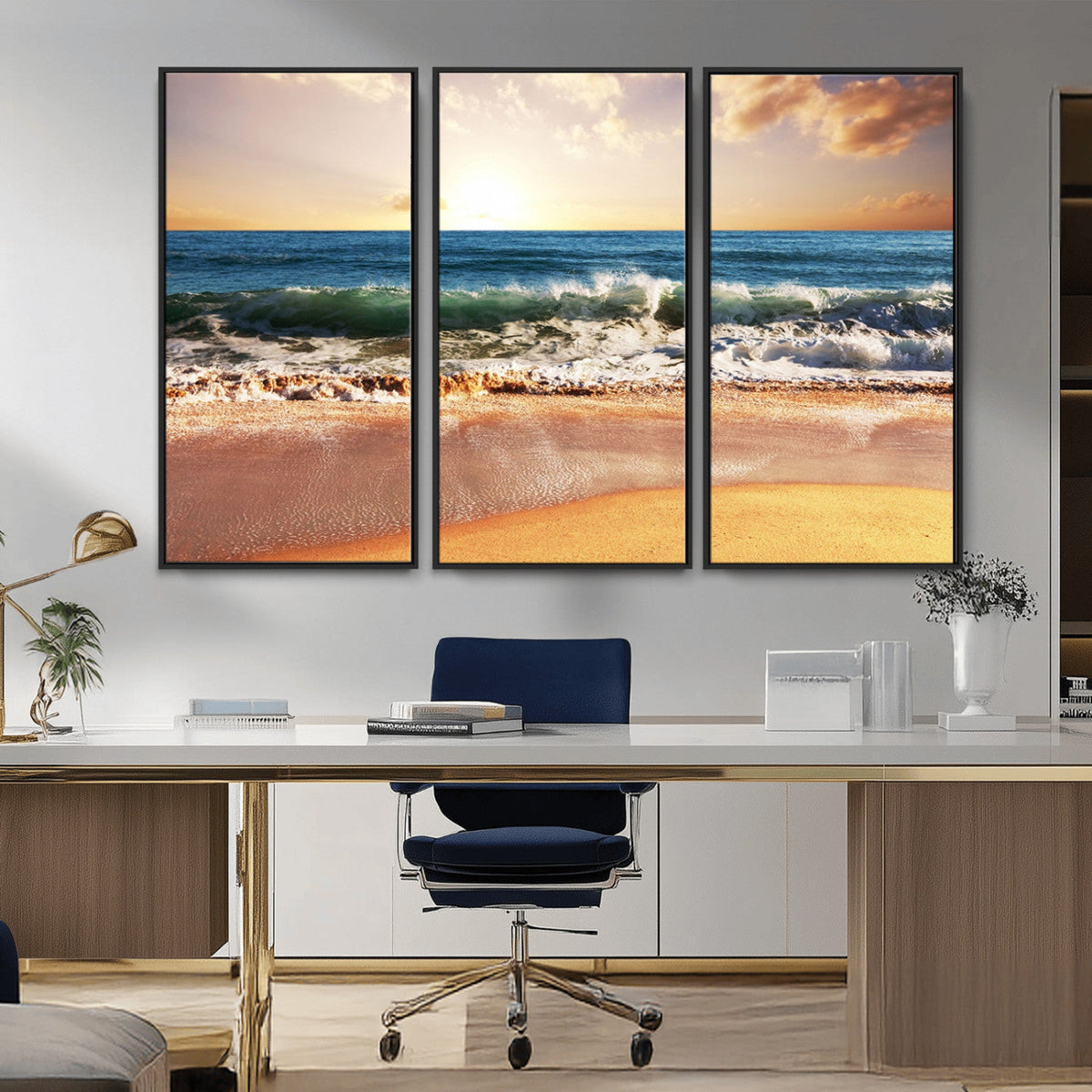 Serene Beach Path Canvas Art, Giclee Canvas Print with