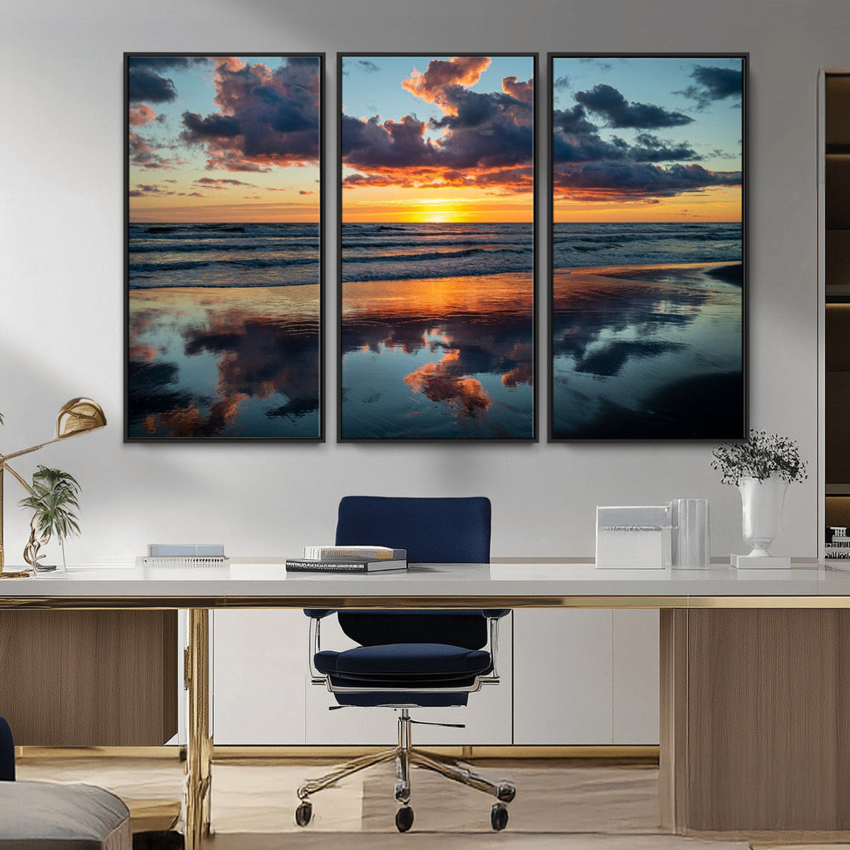 Beach Sunset Print - Stunning Ocean Canvas Artwork with