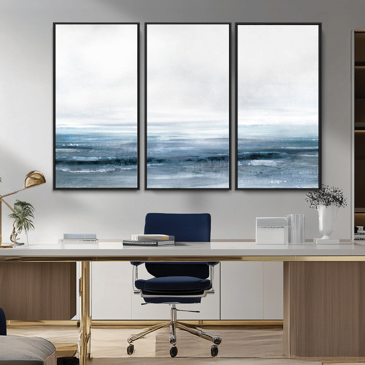 Blue Ocean Abstract Artwork Wall Art Canvas Print