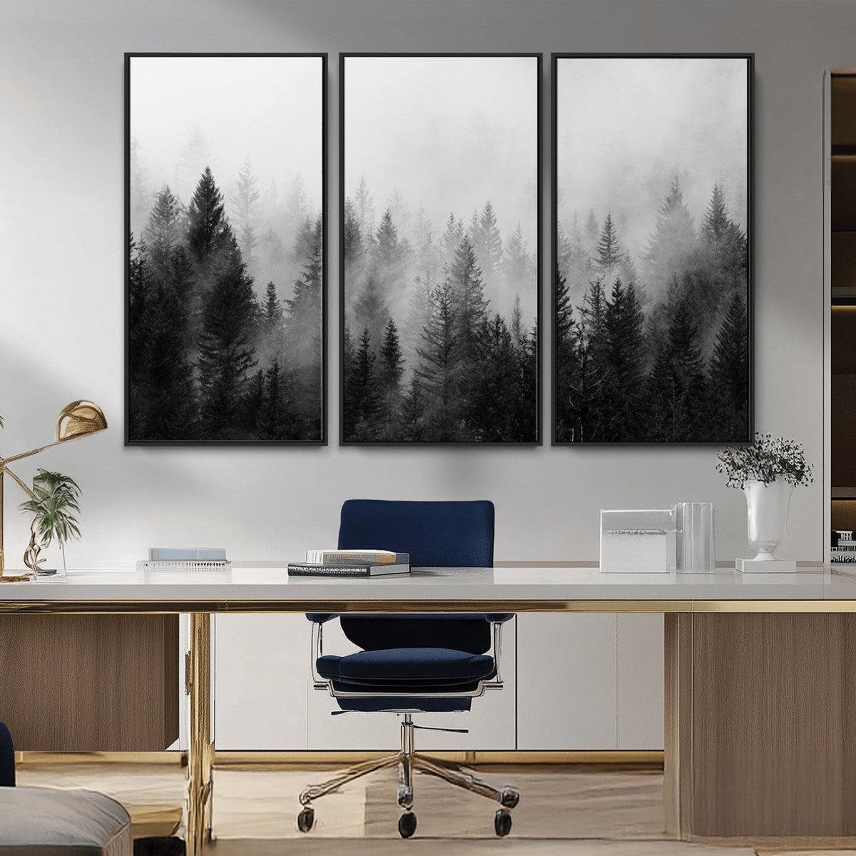 Fogy Forest Canvas Wall Art Print - Mountain Wall Art with