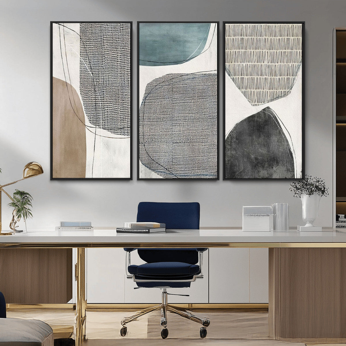 Canvas Print Wall Art Abstract Art Boho, Framed Boho Decor