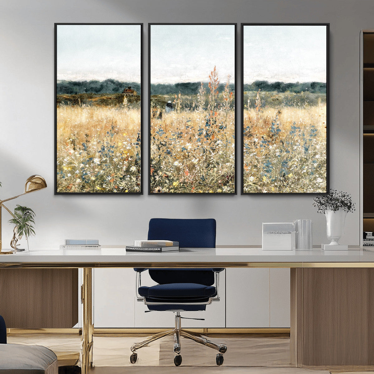 Wildflower Field Wall Art Canvas | Nature-Inspired Landscape