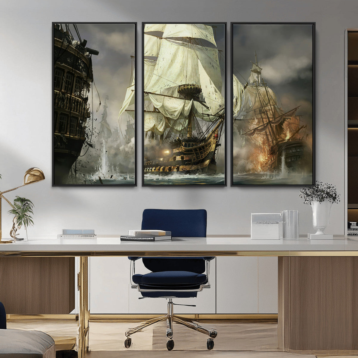 Pirate Ship War Wall Art Canvas Print