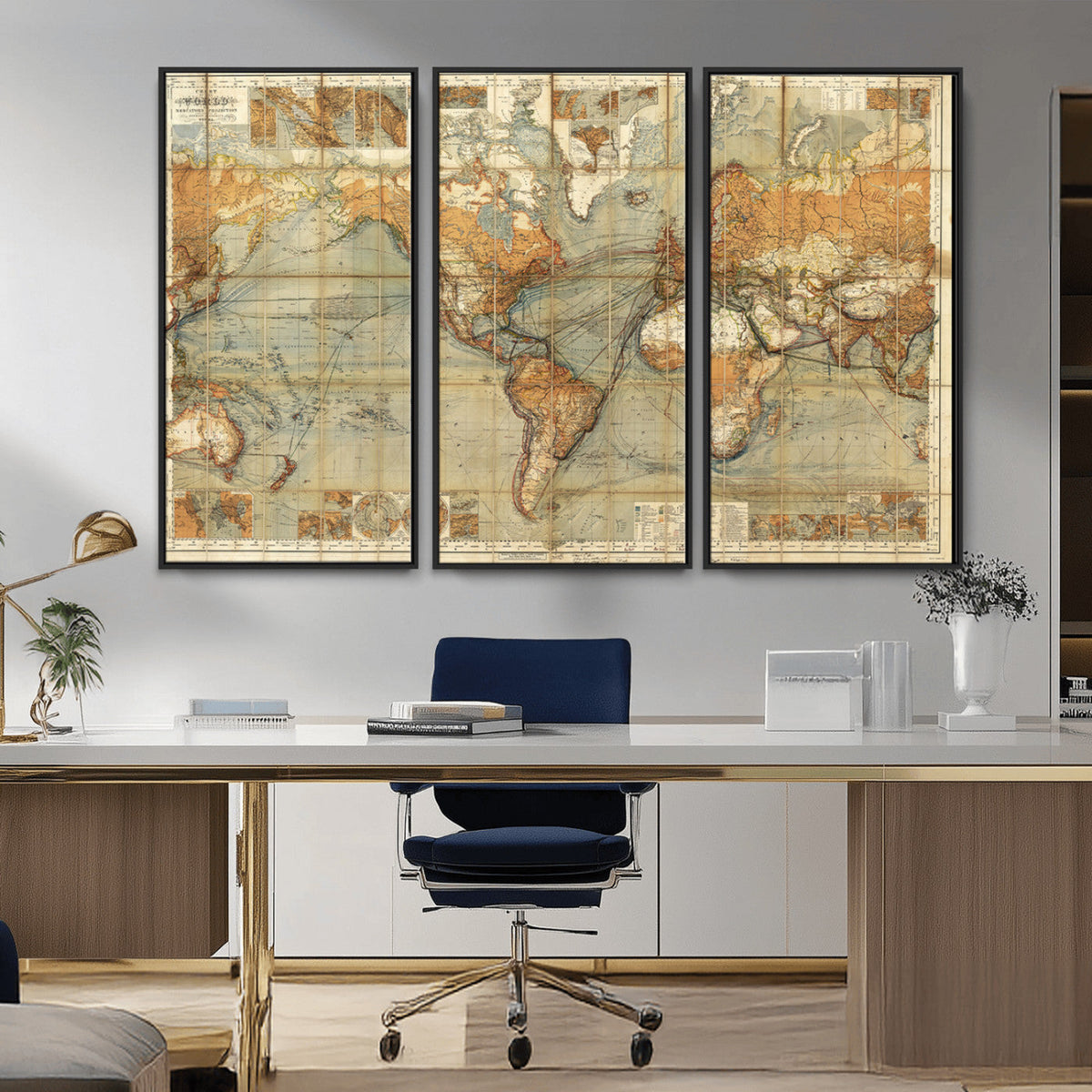 Push Pin World Map Canvas Print – Travel Tracker Wall Art