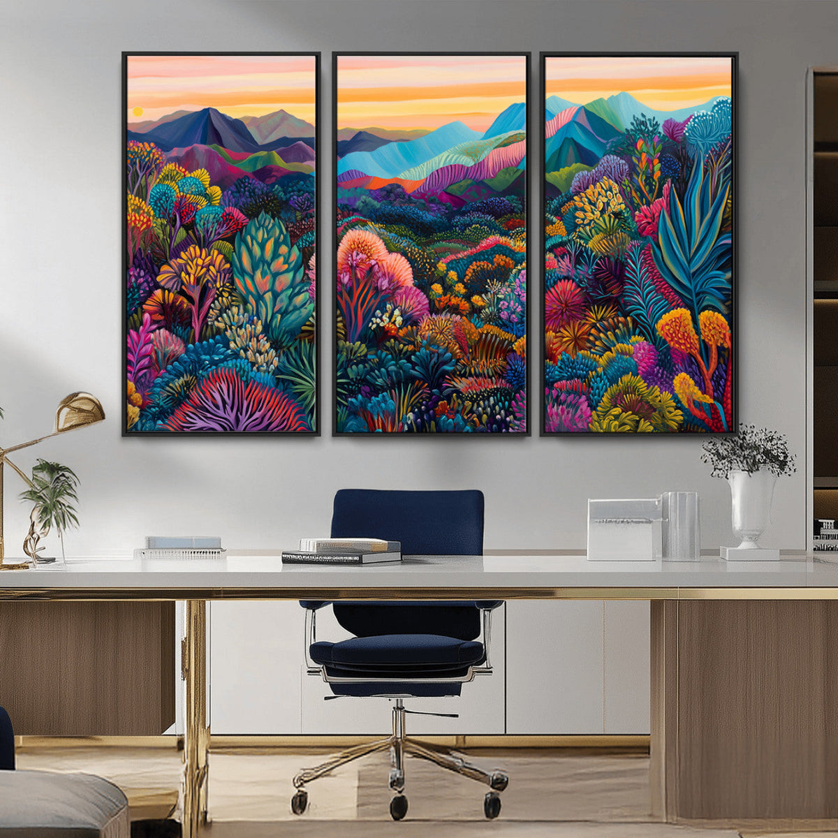 Colorful Abstract Landscape Wall Art Print Canvas - Vibrant