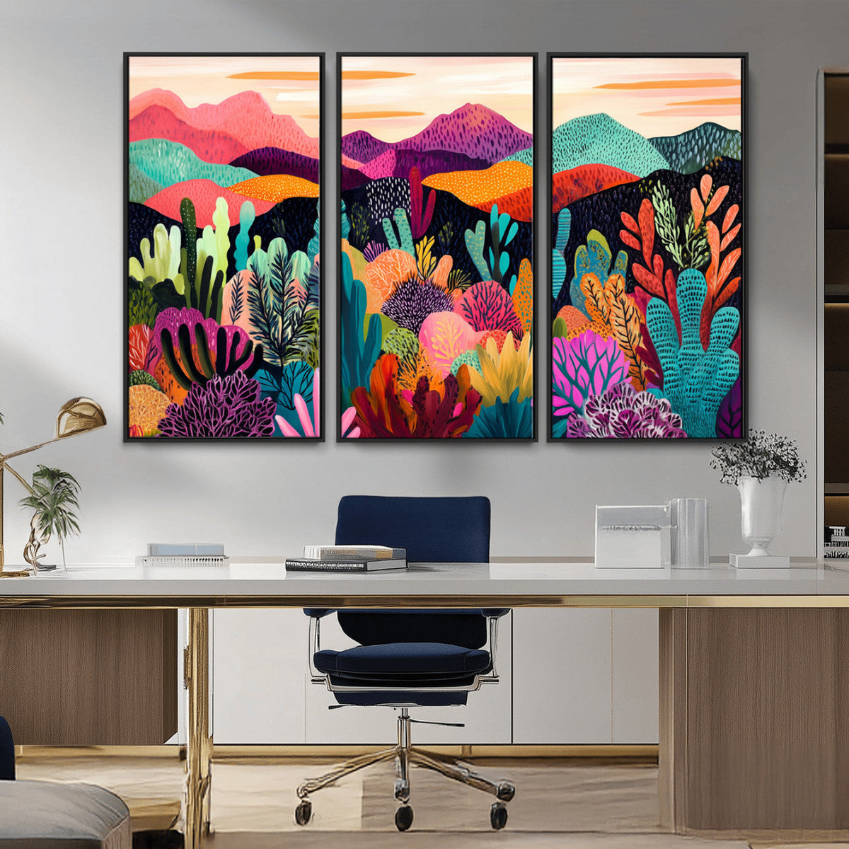 Abstract Kusama Print - Landscape Canvas Wall Art Print -