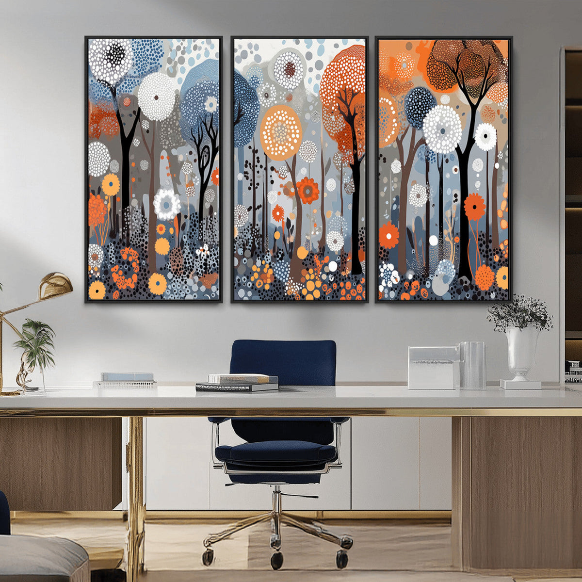 Abstract Winter Landscape Canvas Wall Art Print - Large