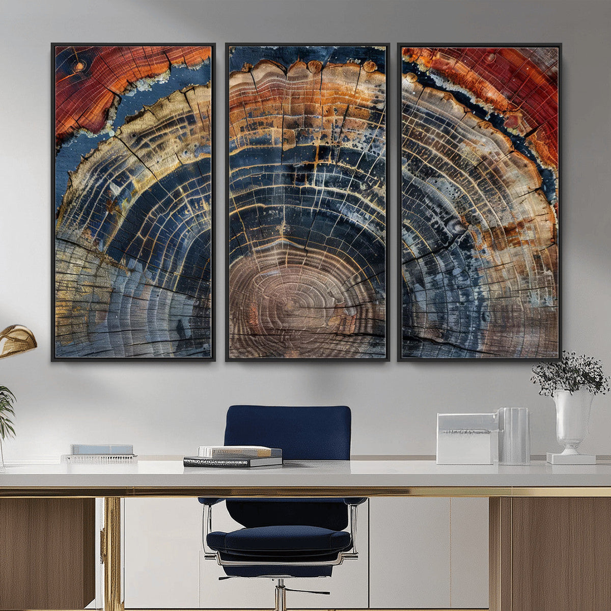 Abstract Tree Ring Wall Art Canvas Print