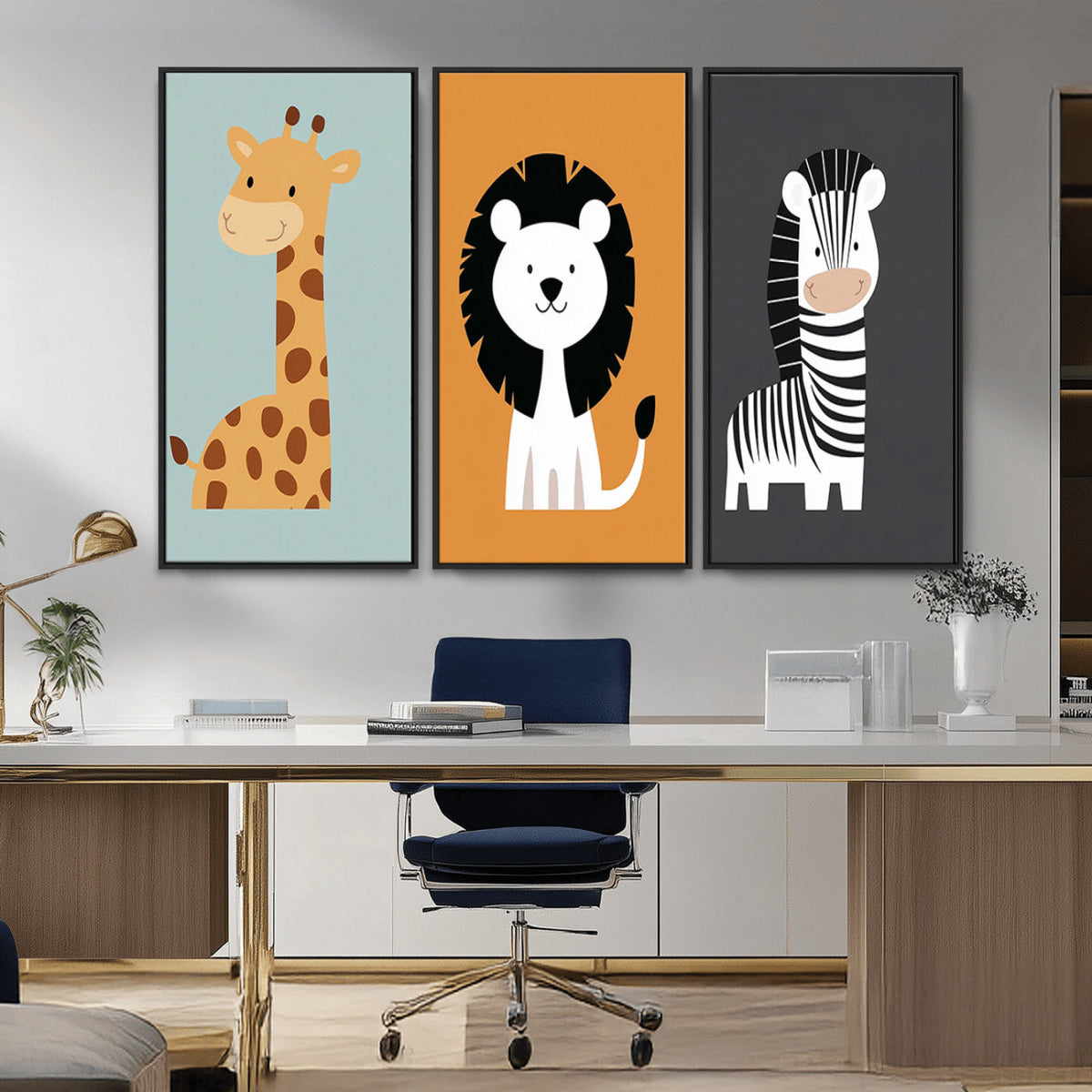 Boho Jungle Animal Nursery Wall Art Prints – Safari Decor