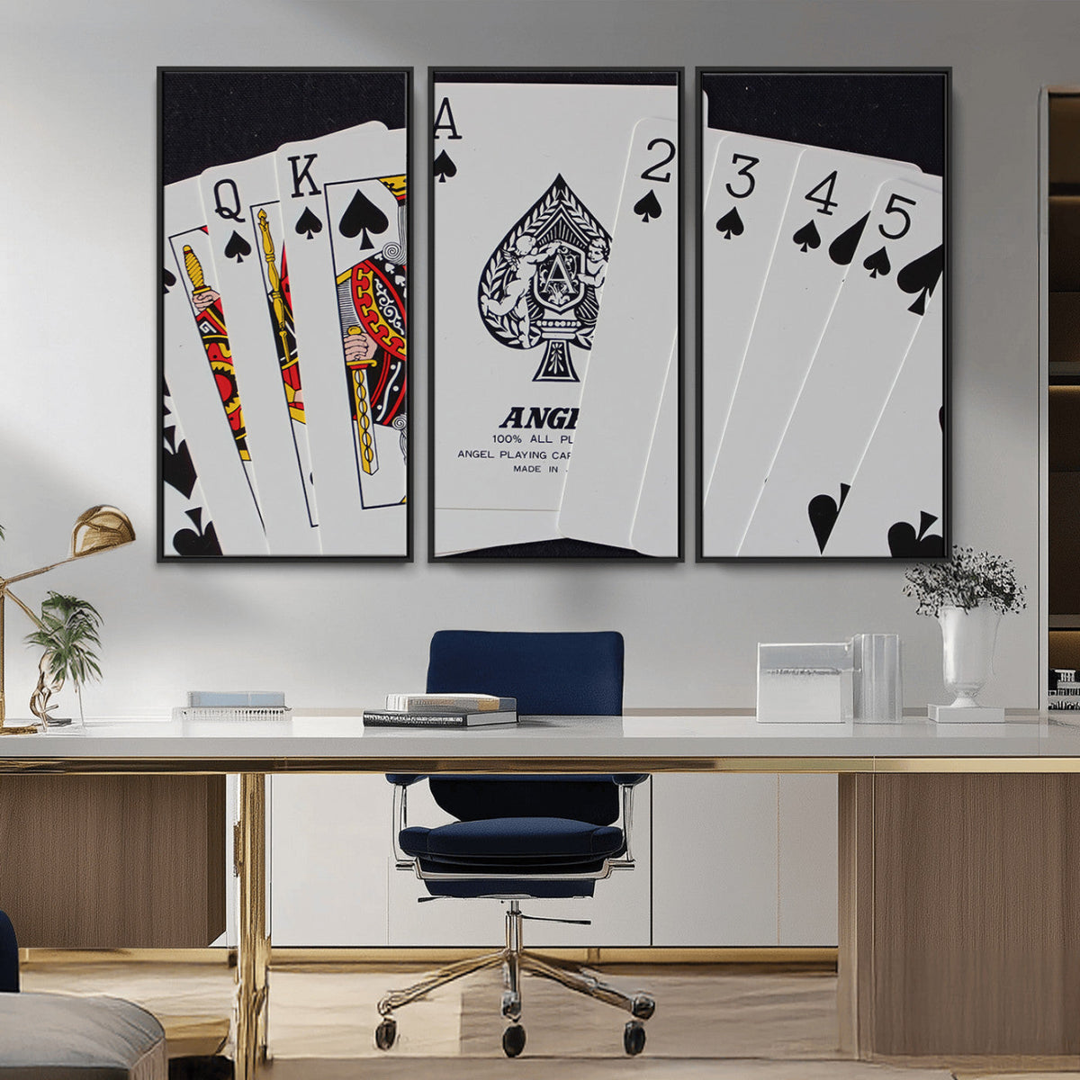 Poker Wall Art - Playing Cards Canvas Wall Art Print - Ace