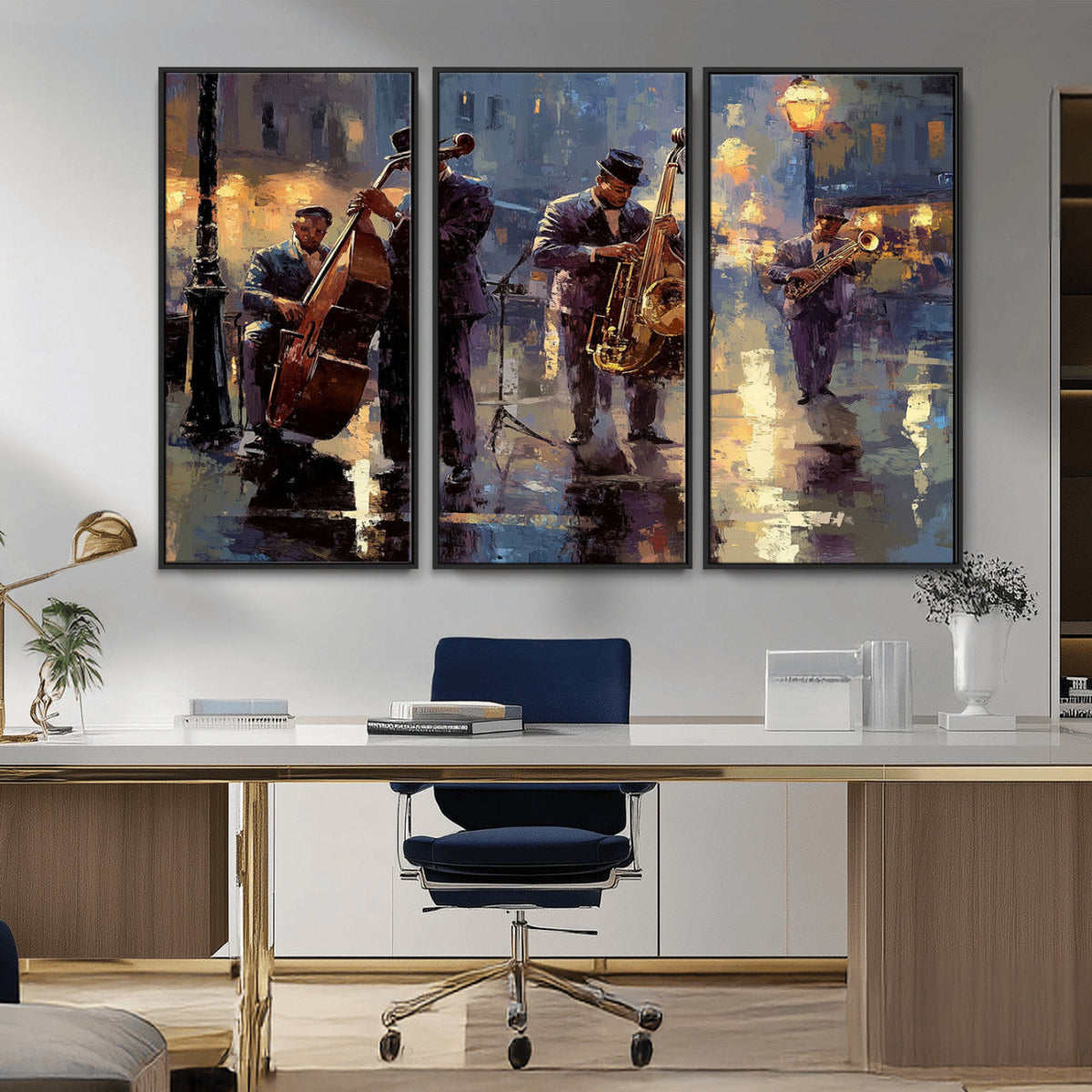 Afro Abstract Jazz Music Wall Art Canvas Print – Colorful