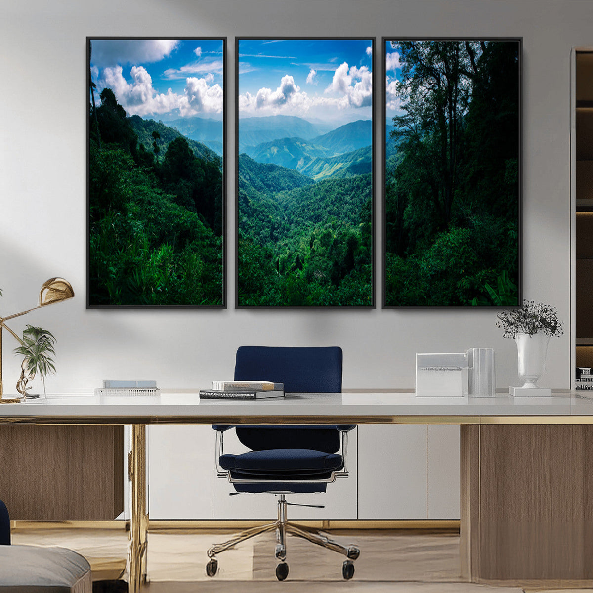 Tropical Jungle Wall Art Canvas Print – Framed Lush Valley
