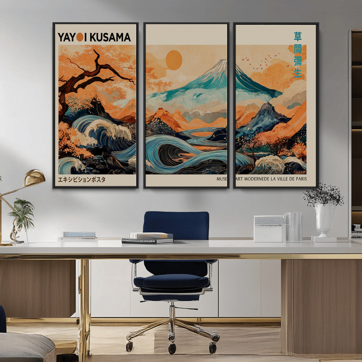 Yayoi Kusama Wall Art Canvas Print – Framed Large Abstract