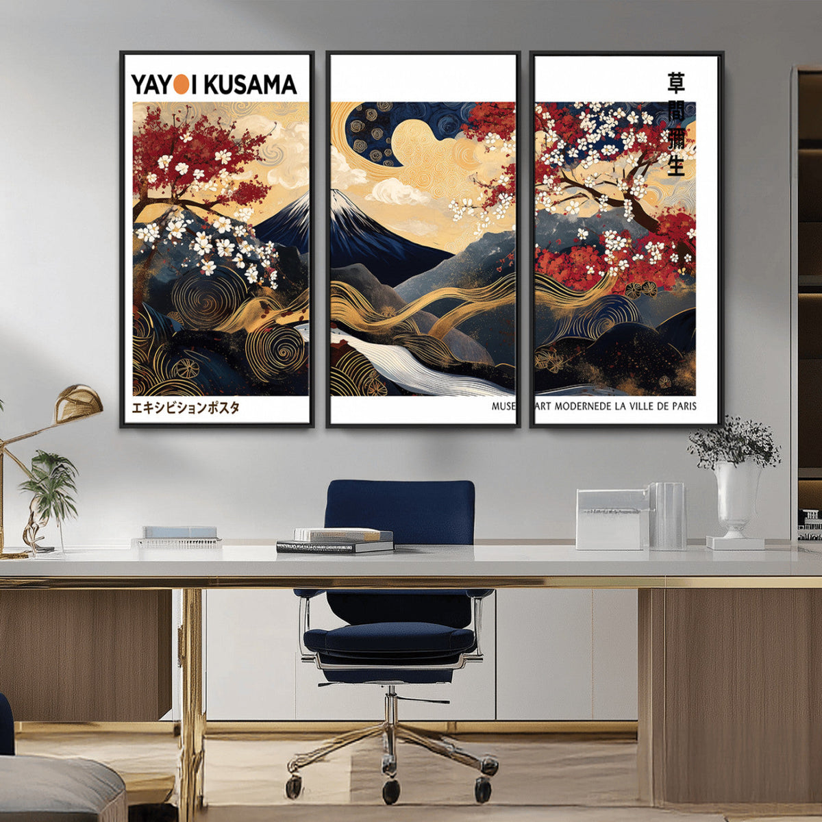 Modern Mount Fuji Wall Art Canvas Print – Framed Abstract