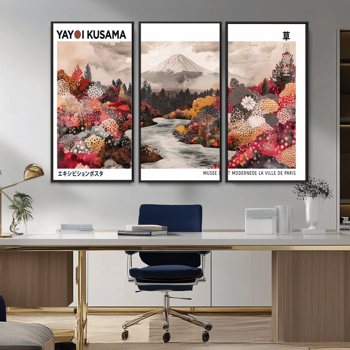 Modern Japanese Wall Art Canvas Print – Framed Abstract