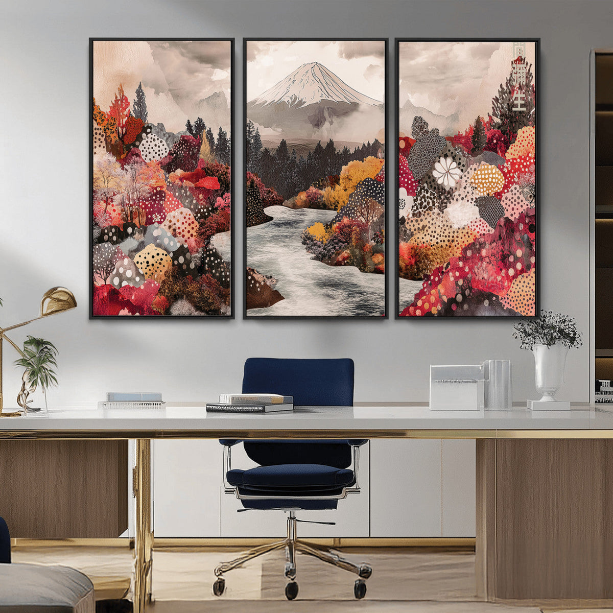 Mountain Wall Art Canvas Print – Framed Autumn Forest