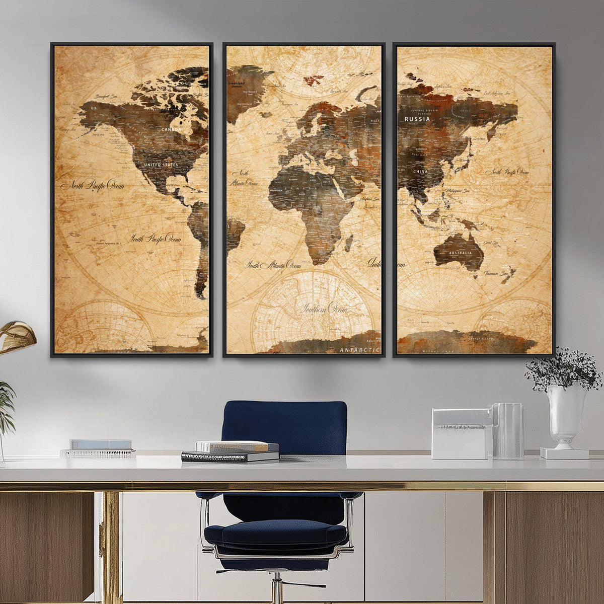 Push Pin World Map Canvas Print – Travel Tracker Wall Art