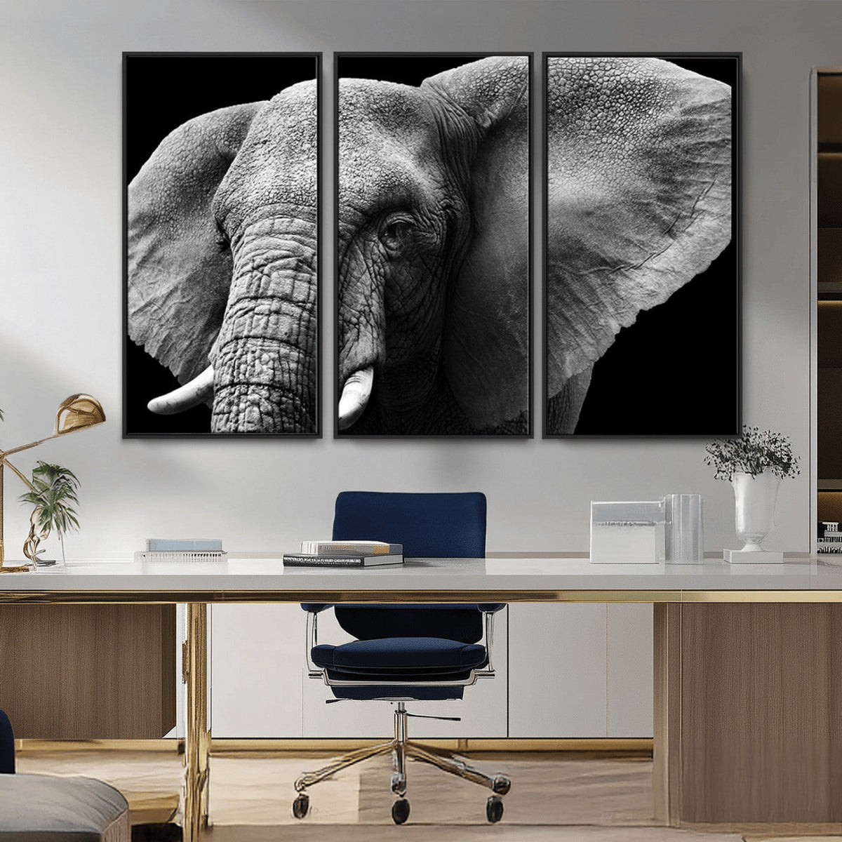 Big Elephant Close Up Wall Art Canvas Print