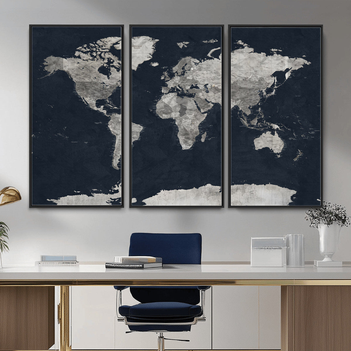 Colorful Watercolor World Map Canvas Print – Vibrant Framed