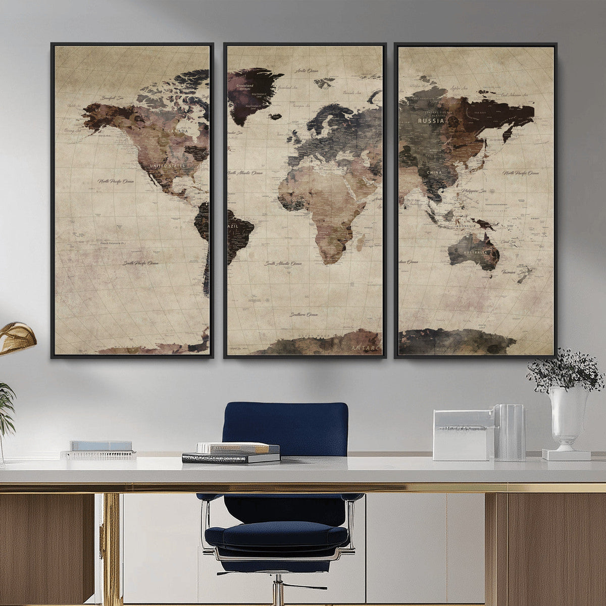 World Map Canvas Print – Detailed Map of the World Adventure
