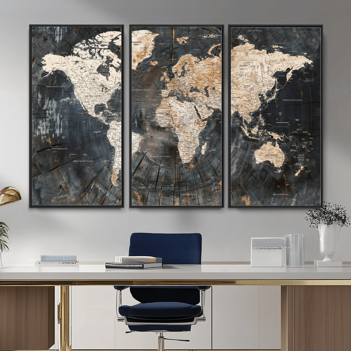 World Map Canvas Print – Detailed Map of the World Wall Art