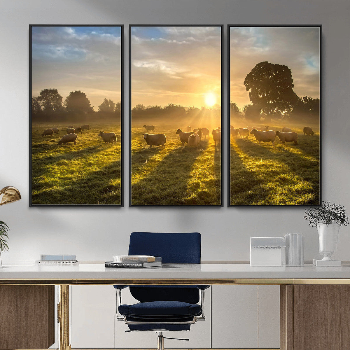 Sheep Wall Art Canvas Print – Rural Farm Animal Artwork