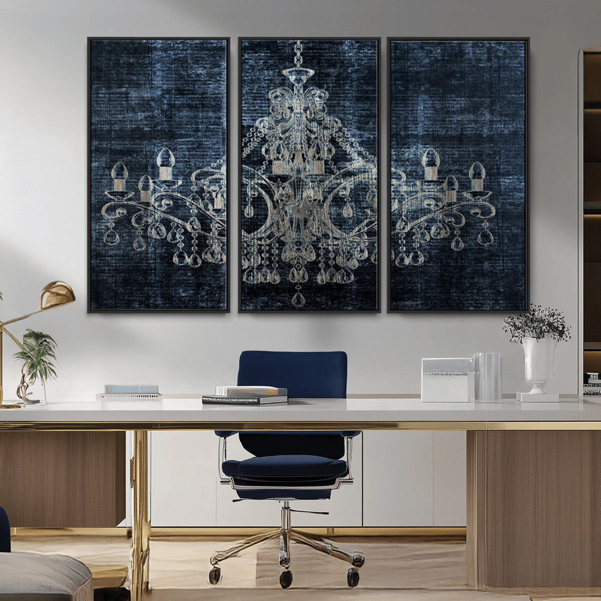 Dark Chandelier Wall Art Canvas Print