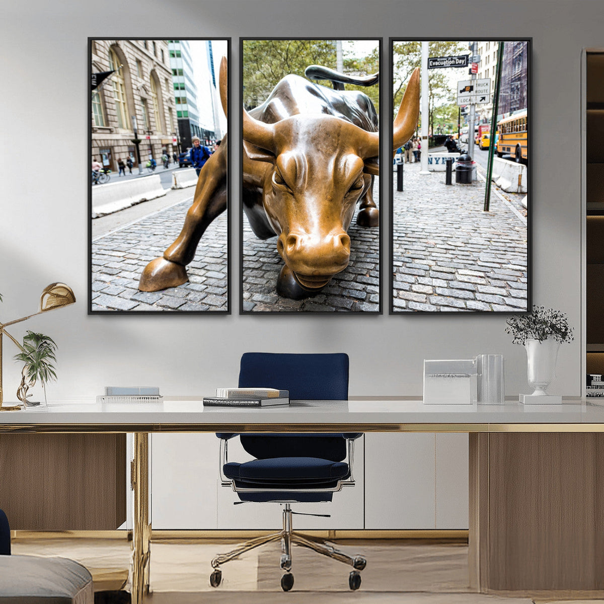 Charging Bull Wall Art Canvas Print