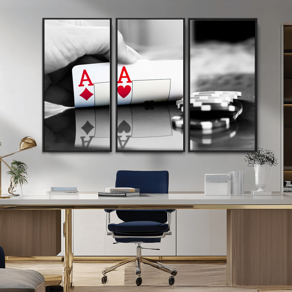 Aces Poker Art Poker Game Wall Art Canvas Print