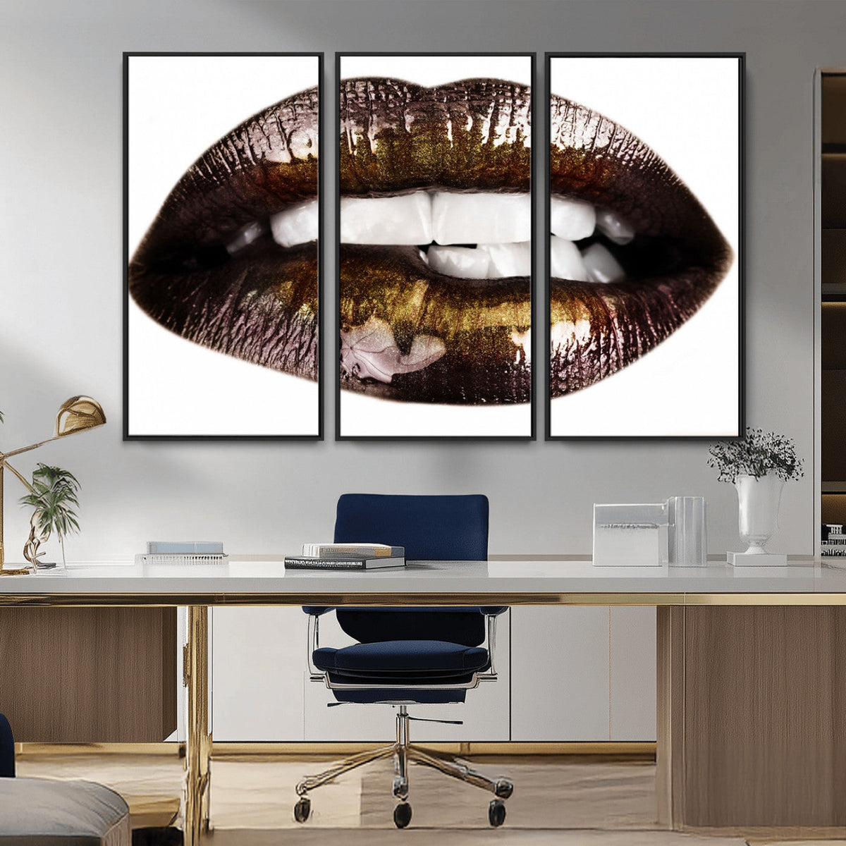 Close Up Lips Wall Art Canvas Print