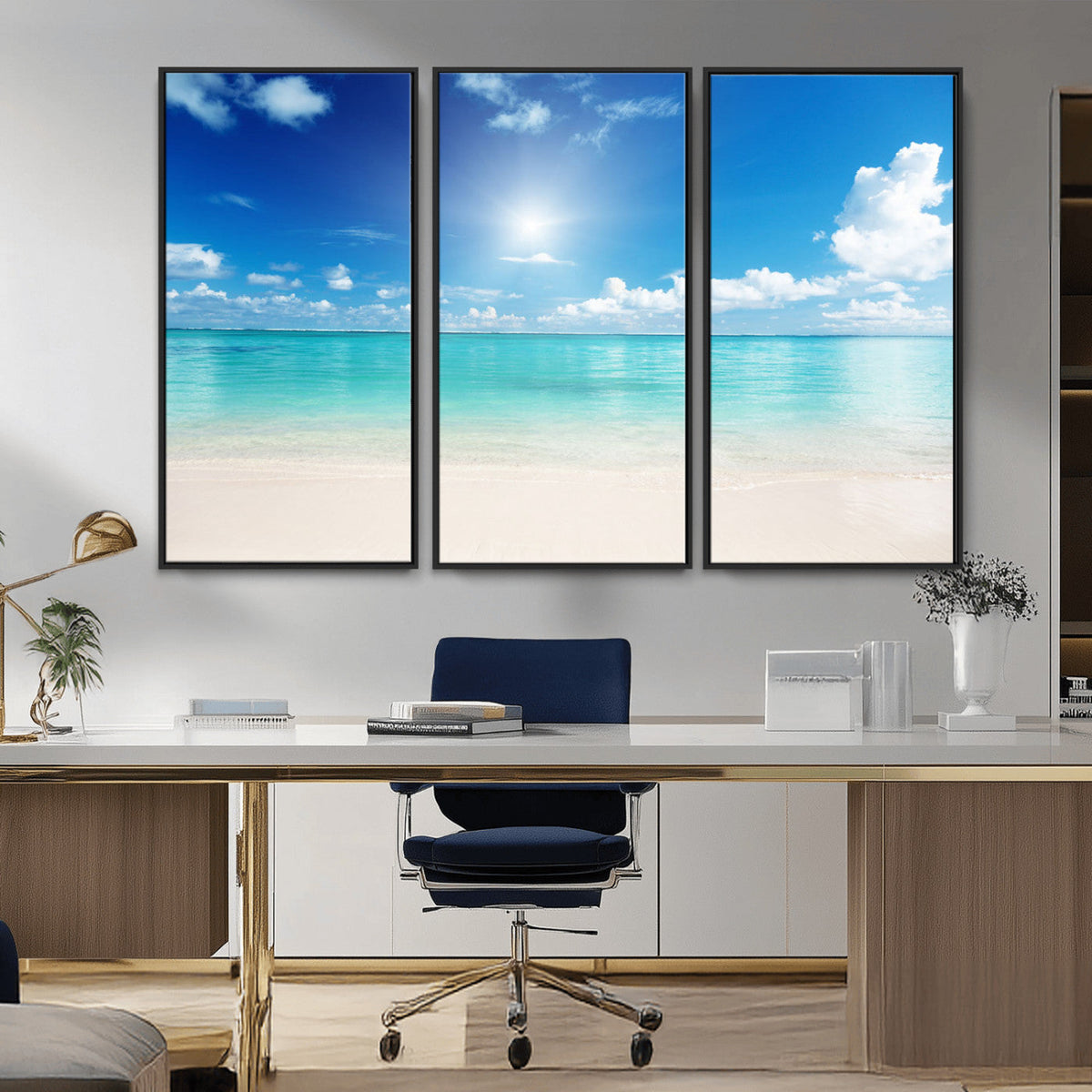 Blue Ocean Wall Art Canvas Print - Tranquil Ocean Paradise