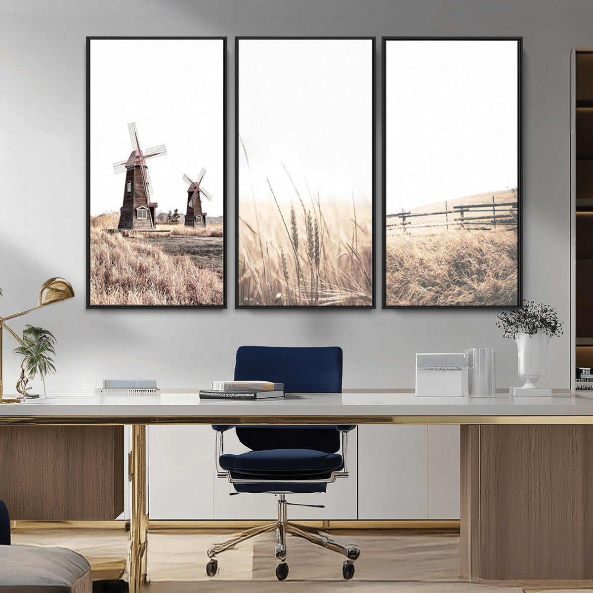 Farm Prints Set, Farmhouse Wall Art Canvas, Country House