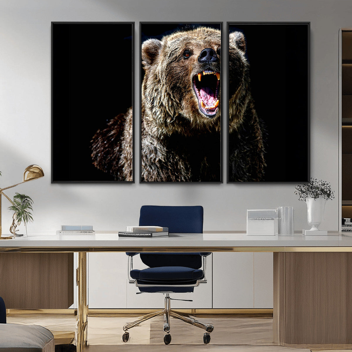 Grizzly Bear Canvas Print | Wildlife Wall Art for Cabin