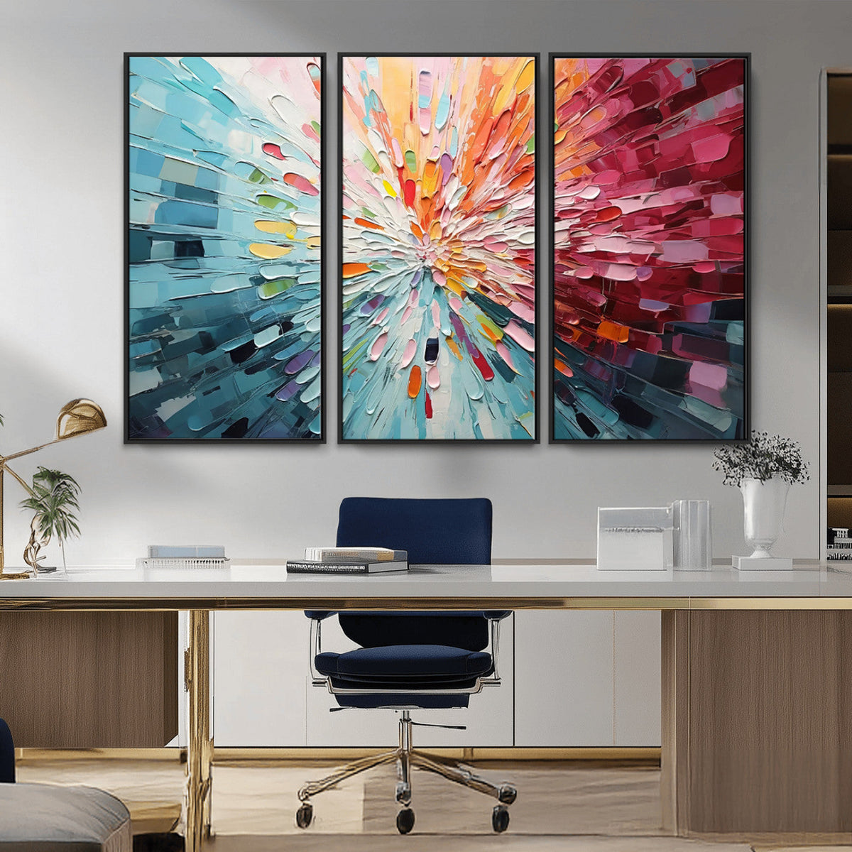 Radiant Bloom Abstract Floral Wall Art Canvas Print -