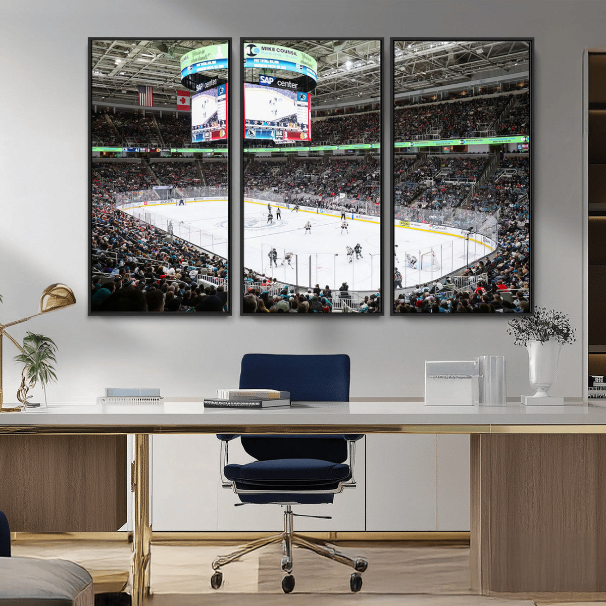 Sharks Arena Blackhawks Sharks Ice Hockey Stadium Wall Art