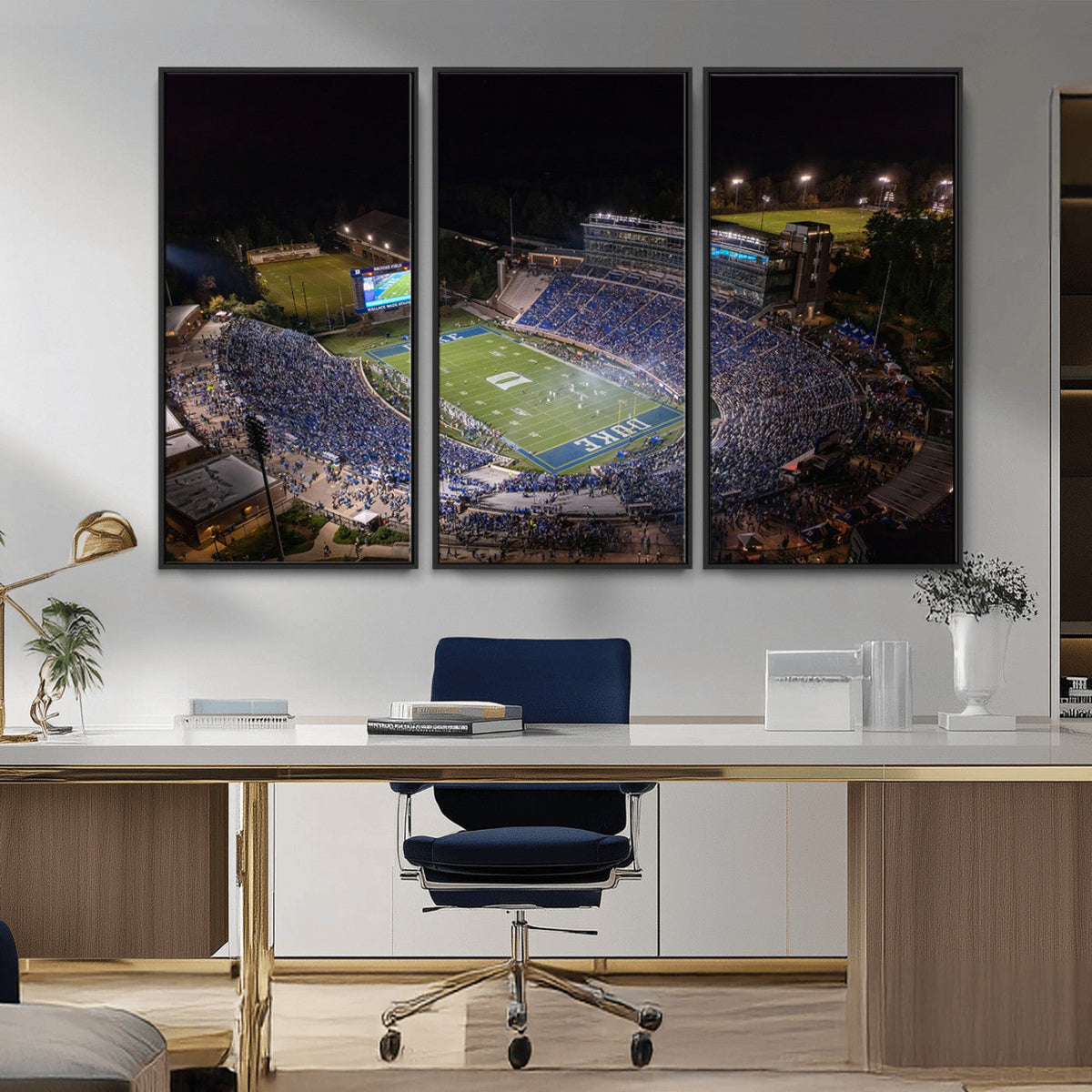Duke University Blue Devils Football Print Canvas - Durham