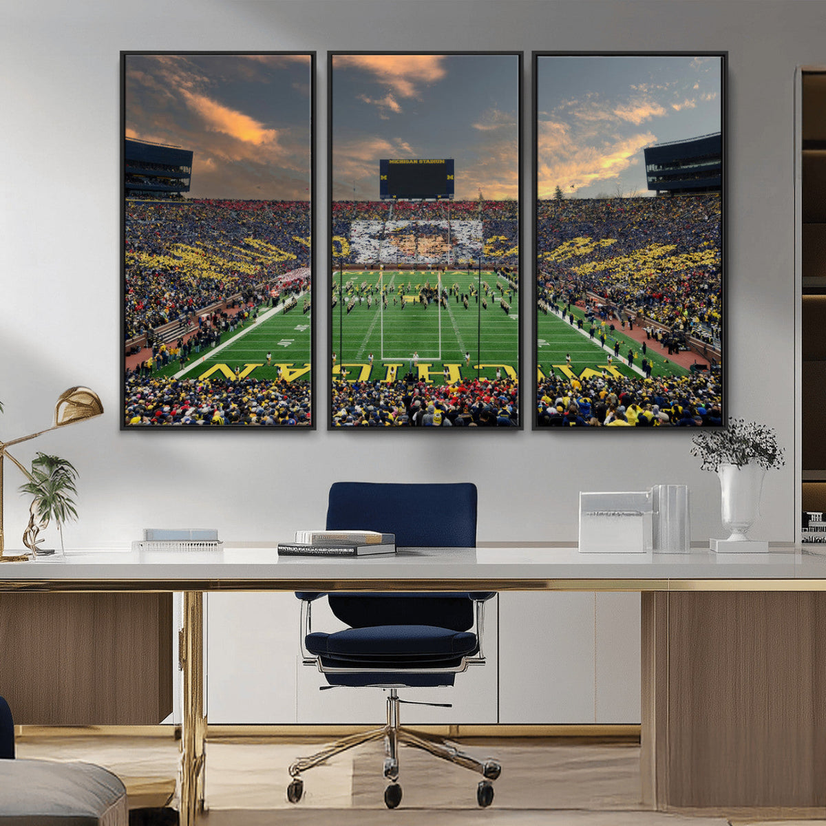 University of Michigan Wolverines Print Canvas, Football