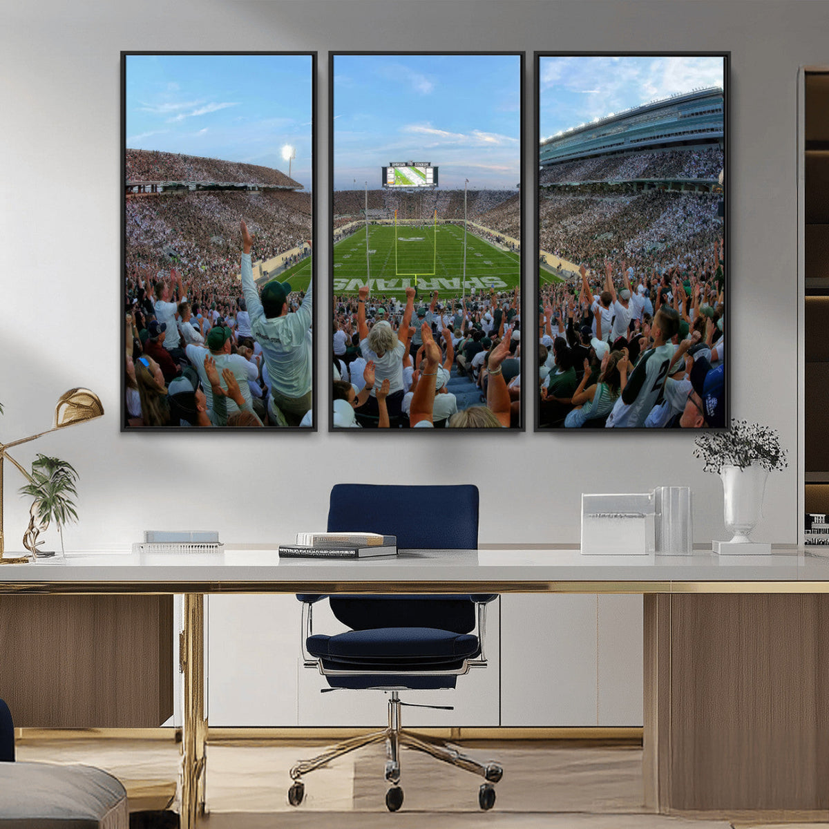 Michigan State Spartans Football Team Art Print - East