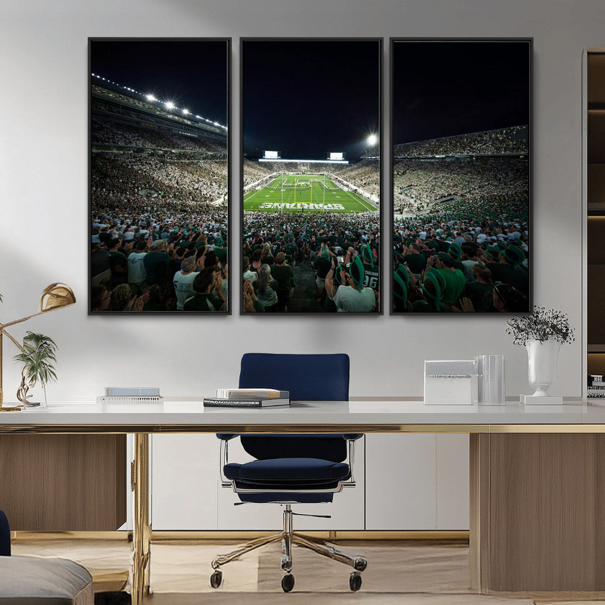 Framed Michigan State Spartans Football Team Print - East