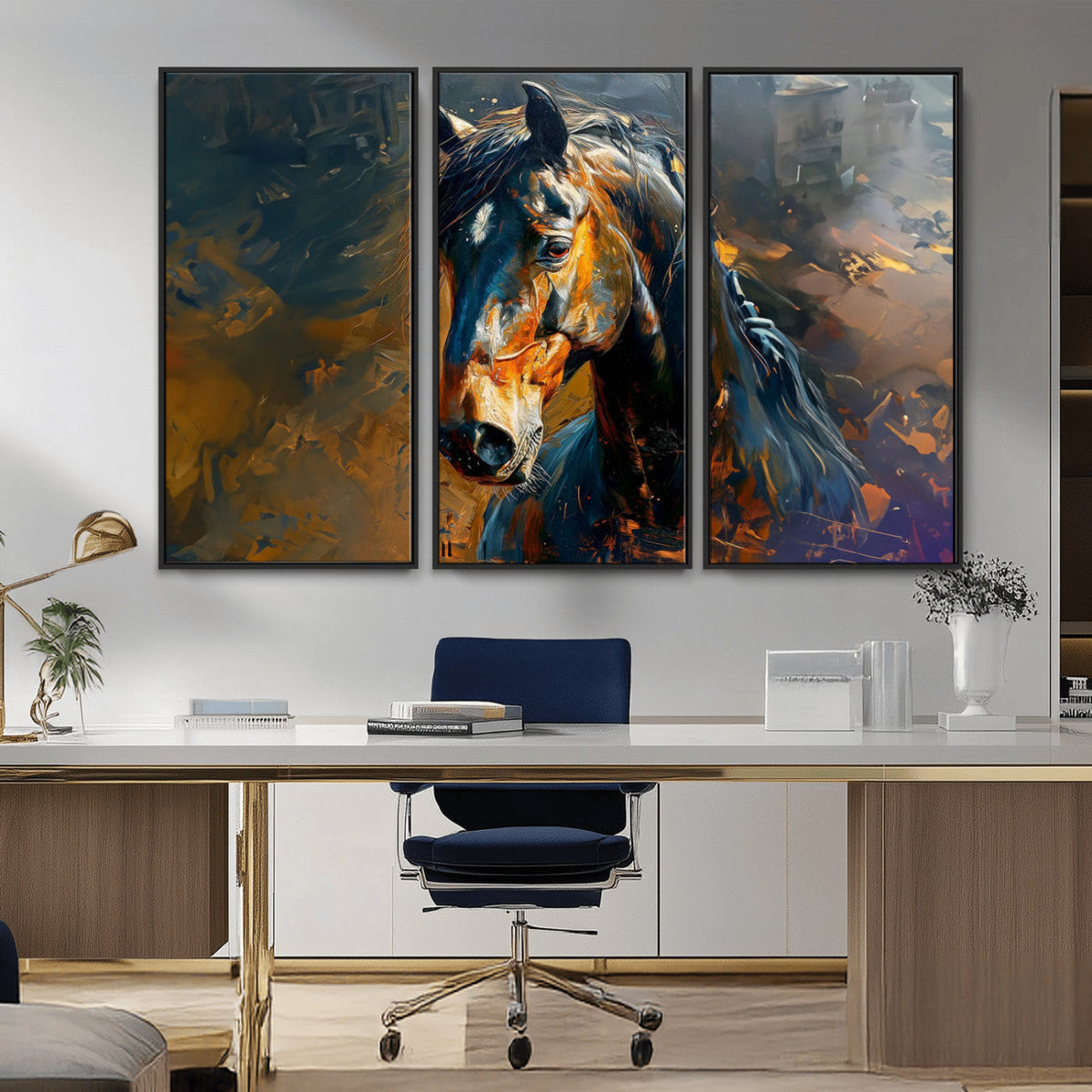 Abstract Horse Wall Art Canvas Print | Farmhouse Wall Decor