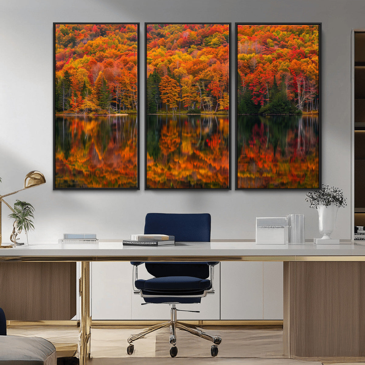 Fall Foliage Wall Art - Autumn Reflection Canvas Print,