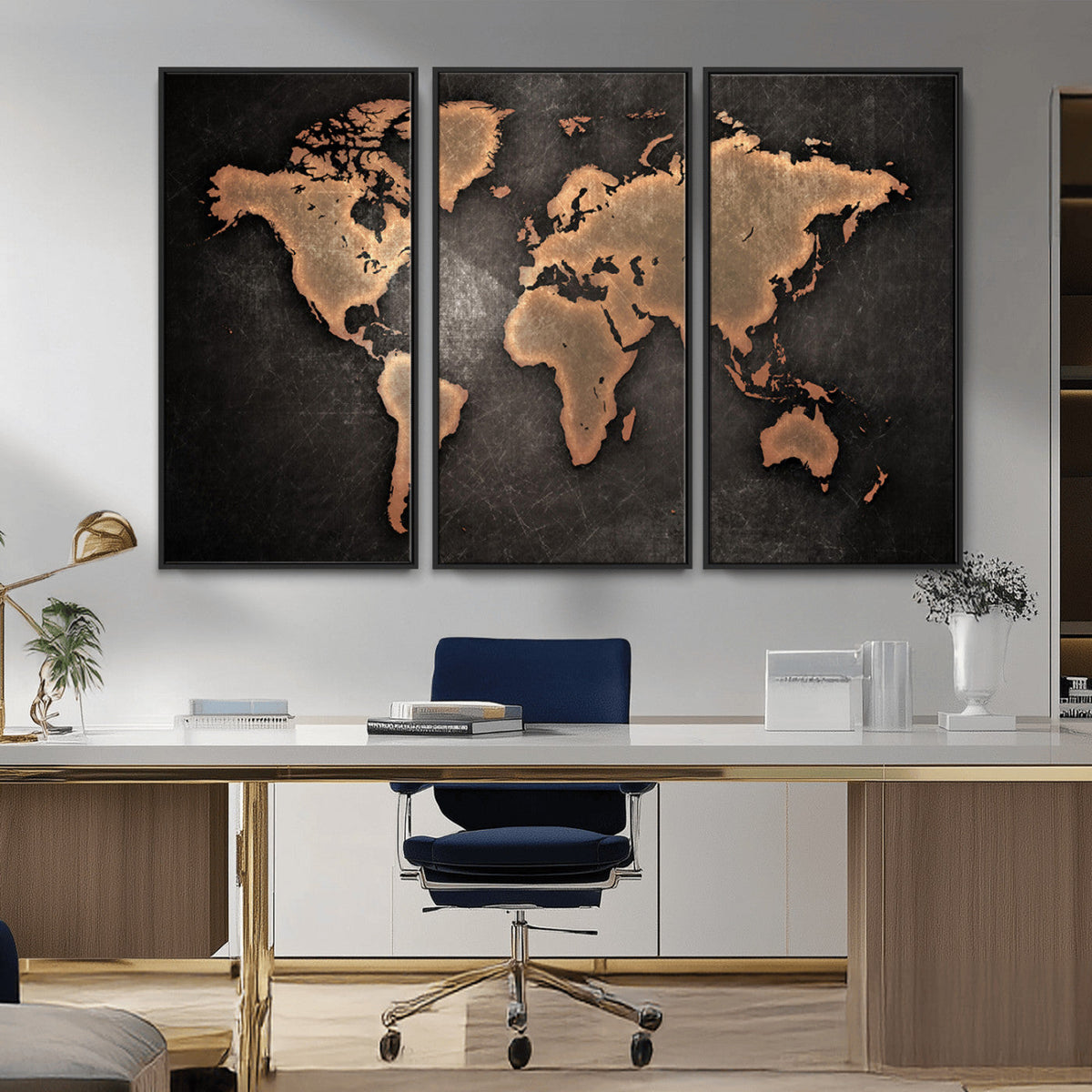 World Map Canvas Print – Framed Travel Map Wall Art for