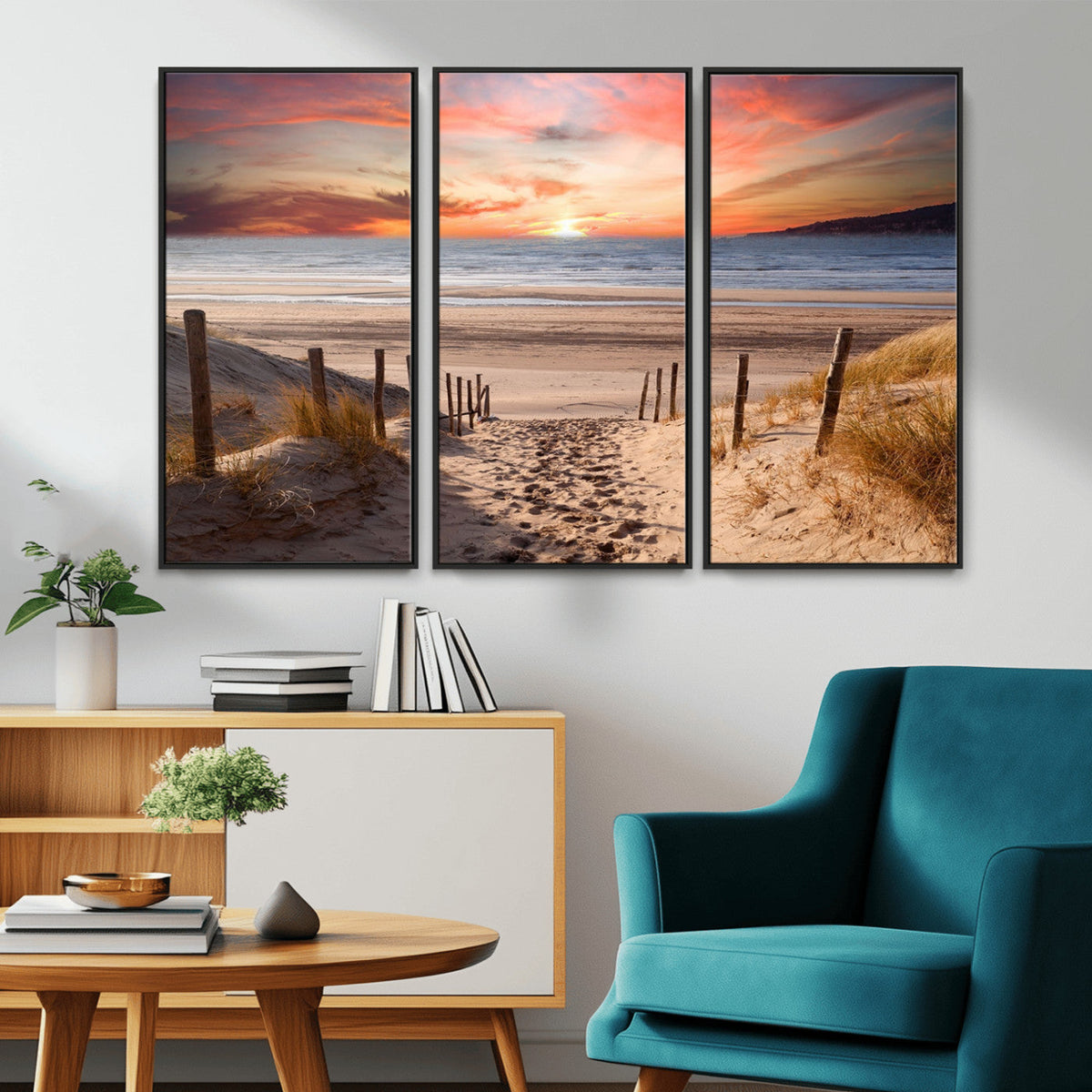 Sunset on the Sea Wall Art Canvas Print