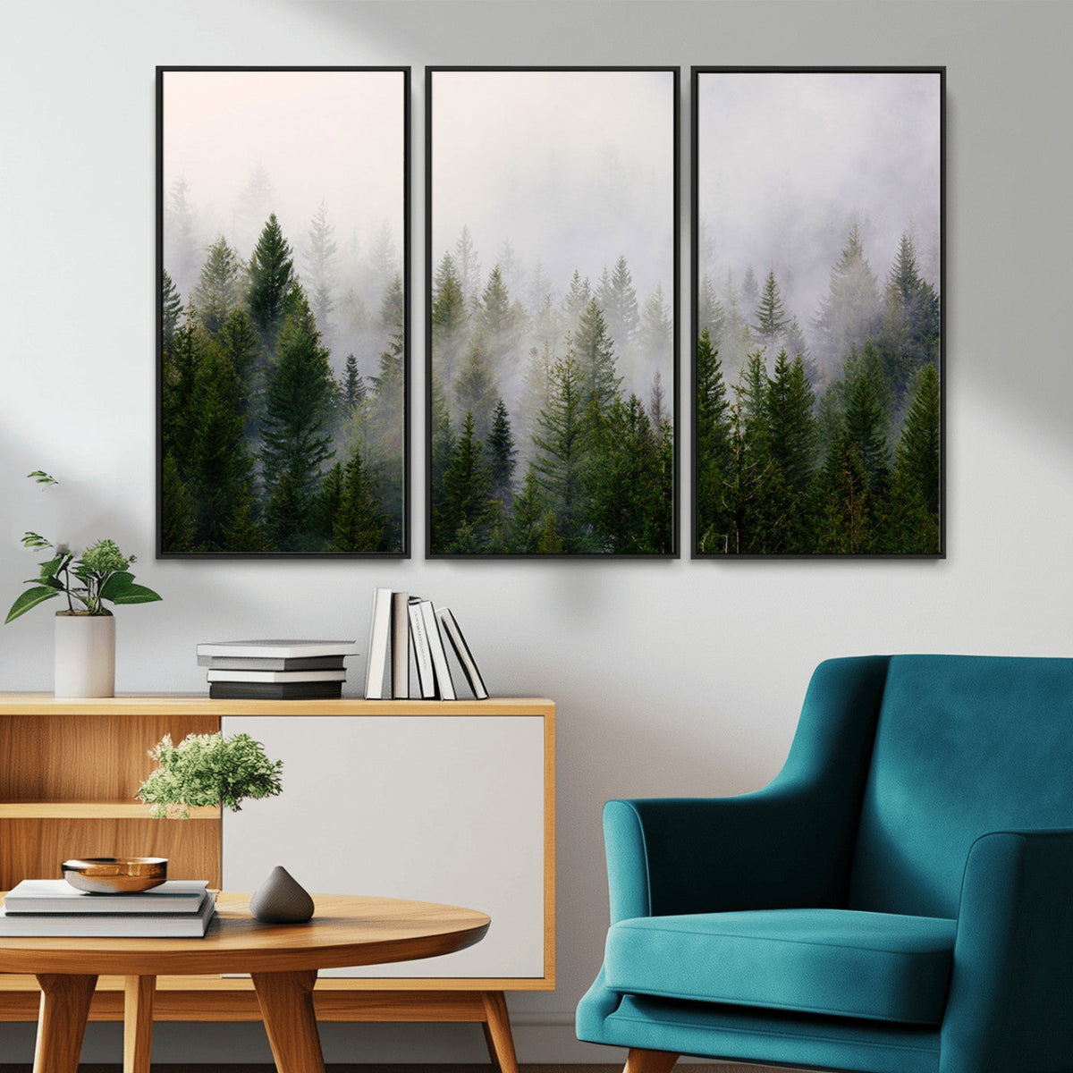 Forest Wall Art Canvas Print | Foggy Forest Wall Art | Pine