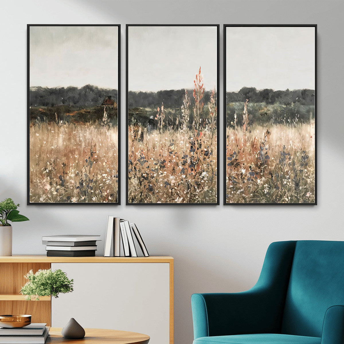 Rustic Field Landscape Wall Art Print, Giclee Canvas Wall