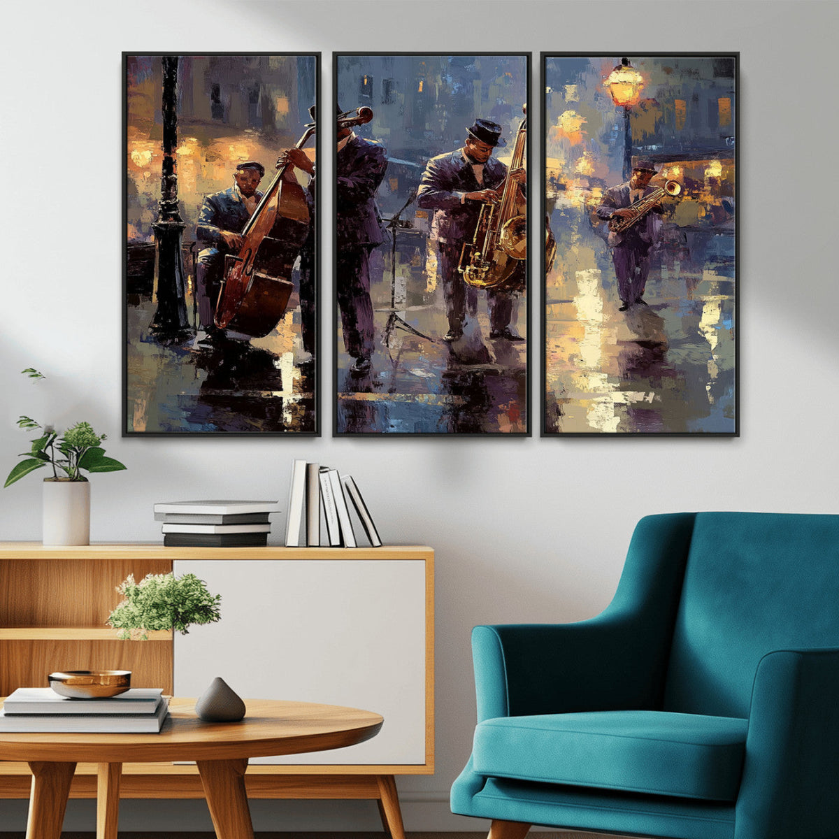 Afro Abstract Jazz Music Wall Art Canvas Print – Colorful