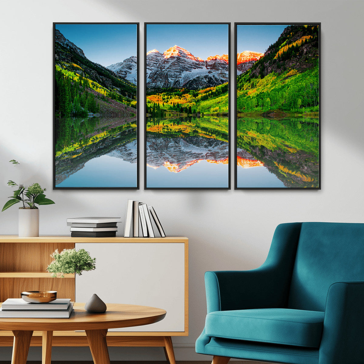 Majestic Snow-Capped Peaks Wall Art Canvas Print, Vibrant